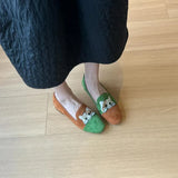 Breakj Kitten One Foot Pedal Leof Shoes Women Retro New Chinese Style Outside Wearing A Single Shoe Flat Bean Bean