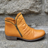 Breakj Women's Boots In Autumn And Winter 2023 Low-Heeling Double-Linked Martin Boots Large-Size Casual Ladies Short