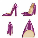 Large Size Classic Pointed High Heels Sexy Leopard Print Lacquered Leather Banquet Party