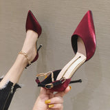 High Heels Women 2023 New Temperament Black Thin Heel Pointed Sexy Shallow Dress Wedding Single