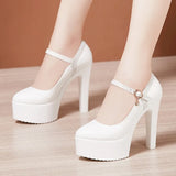Leather Pointed Stilettos Model Catwalk High Heels Cheongsam Performance Shoes Comfortable Shallow Mouth Work Single Shoes Large