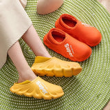 Waterproof Non-Slip Home Slippers Men Cotton Shoe EVA Slippers Winter Warm Indoor Ladies Soft Couples Platform Shoes