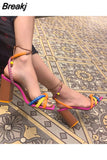 Summer Womens Sandals Wedding Shoes Bridal High Heels Color Matching Bow Tie Back Straps Beige Open Toe Womens High Heels