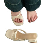 Breakj Women 2025 Summer New French Niche Head Thick One With Sandals Wearing