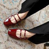 Vintage Double Buckle Silver Mary Jane Shoes Spring / Summer 2024 New Flat Low Heel Baotou Back Empty Sandals