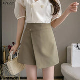 New Summer Women High Waist Mini Skirt Casual Ladies OL Style Black Short Skirts A-line Slim Fit Female