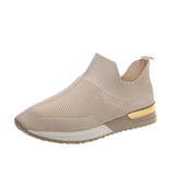 Net Sports Shoes, Girls, Elastic Cloth, Socks, Large-Size Breathable Sports Shoes, Single