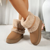 Breakj Autumn And Winter New Fashion Plus Velvet Wool Thick Middle-Capped Female Snow
