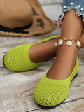 Women's Flats Shoes Spring and Autumn New Fashion Round Toe Shallow Shoes Comfortable Breathable Mesh Casual Barefoot