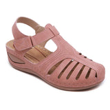 Breakj Ladies Sandals Large-Size Hollow Slopes Sandals Women Round Head Anti-Slip Women