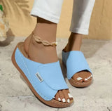Breakj New Slope And Slippers Fashion Fish Mouth Cool Slippers Wearing Light Beach Women's Cool