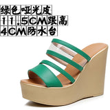 Breakj Plop And Ultra-High Heel Waterproof Table Pine Cake Thick Bottom Fish Mouth Sandals Night Shop Sexy Transparent With Fashion Slippers