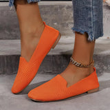 Breakj 2024 New Large-Size Square Head Flat Bottom Flying Single Shoes Women's One-Legged Casual