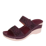 Size 2023 Summer New Retro Casual Flowers High With A Character Women's Slope Heel