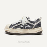 Breakj Shoes Destruction Aesthetic Deconstruction Dissolving Shoes Washing Denim Do Old Board Shoes Trend Shoes Men And Women's