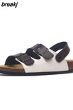 Fashion Double Buckle Cork Sandals 2023 New Women Summer Beach Casual Outside Non-slip Sandalias