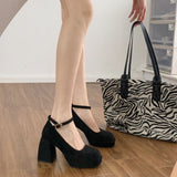 Breakj Mary Jane Shoes French Coarse High Heels Waterproof Table Thick-Soled Barbie Single Shoes 2025 New