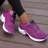 Women Fashion Outdoor Women Casual Shoes Flat Women's Sneakers Trainers Lace-up Mesh Sneakers Walking Shoes Woman