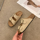 Breakj Thick-Bottomed Boken Slippers 2025 New Belt Buckle Beach Slippers Roman Muller