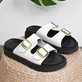 Breakj Summer New One-Legged Retro-Soled Sandals Belt Buckle Fashion Bhikeen