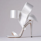 Summer New Super-Large Bow With High-Heeled Lady's Sandals Sold Directly To The