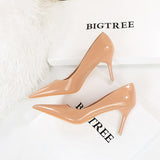 Breakj Fashion Simple Thin With Ultra High With Bright Paint Skin Shallow Mouth Tip