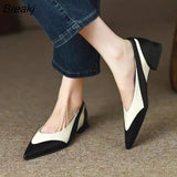 Arrival 2023 Spring Autumn Women Pumps Soild Low Heels Pu Leather Sandals Shallow Pointed Toe Designer Dress Party