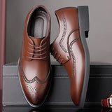Breakj Men's Shoes Four Seasons New Soft Sole Versatile Leather Face Casual Sports Shoes Wear-Resistant Business Breathable Men's Fashion Shoes Leather Shoes