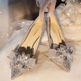 Shoes for Women Bride Luxury High Heels Stiletto Silver Gold Elegant Dress Evening Parties Pointed Toe