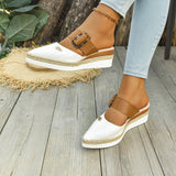Breakj Bleed-Up Head Behind The Empty Sandals Slope And Light Hemp Rope Clasp Women's Shoes Thick-Soled Cool