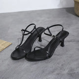 Breakj New High-Heeled Shoes Fashion Toe Simple Solid Color Fine Heel Korean Temperament Commuting Ladies