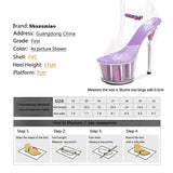 Tube Dancing Shoes High-heeled Shoes Sandals Thin-heeled 17cm Sexy Sequins Platform Hate Sky high-heeled Shoes