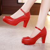 Head 12CM Super High Heels Single Shoes Thick Heels Model Cheongsam Walking Show Shoes Large Size 43 Small Size 32 Professional Working