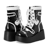 Breakj Thick Bottom Boots 2025 New Punk Locomotive Mid Boots Girl Cute Spice Girl