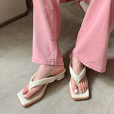 Size 33-40 Women Sandals Real Leather Flip Flops Medium Heel Summer Shoes For Women Slippers Casual Home Outdoor
