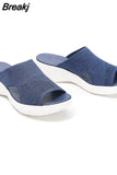 Women's Shoes Summer 2023 Plus Size Wedge Platform Sandals Soft Bottom Beach Muje Ladies Outdoor Light closed toe Flat