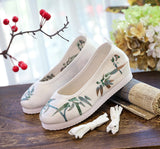 Breakj Shoes Round Head Spring And Autumn Ancient Style Students Embroidered Cloth Shoes Ancient Costume Stage Play Dance Shoes Women's Shoes Single
