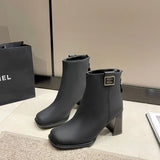 Women's Shoes 2024 Autumn Winter New Thick Heel Ankle Boots Fashion Martin