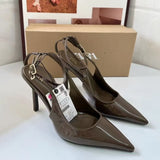 Breakj New Niche Fashion Shoes Leopard Print Sharp High-Heeled Muller