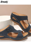 Wedge Slipper Summer Shoes Women 2023 Open Toe Leopard Print Plus Size Platform Beach Sandals Sandalias Con