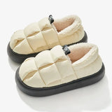 Women's Winter Warm Plush Cotton Slippers Thick Bottom Non Slip Waterproof Home Slippers for Women Indoor Outdoor Casual
