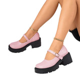 Breakj Pine Cake Thick Bottom Mary Jane Small Leather Shoes Women Jk Uniform Lovely Soft Sister To Increase Small Leather