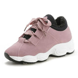 Women's Plush Fur Warm Casual Sneakers Winter Shoes Fashion Women Shoes Lace Up Female Boots Comfortable Platform Shoes