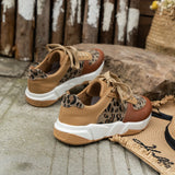 Breakj And Autumn New Large-Size Leopard-Print Casual Single-Shoe Women's Flat-Bottomed Sports Casual Shoes