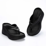Toe Wedges Flip Flops for Women 2024 Summer Chunky Platform Beach Sandals Woman Thick Sole High Heeled Eva Slippers