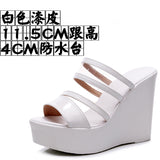 Breakj Plop And Ultra-High Heel Waterproof Table Pine Cake Thick Bottom Fish Mouth Sandals Night Shop Sexy Transparent With Fashion Slippers