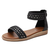 2021 Bohemia Gladiator Ankle Strap Sandals Women Flat Fisherman Sandals Summer Open Toe Roman Shoes Size 9