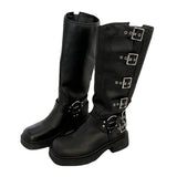 Breakj Casual Thin French-Style Black Boots Women Summer 2025 New Western Cowboy Knight