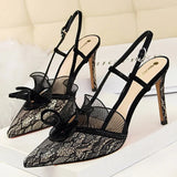 Shoes Lace Hollow Woman Pumps Sexy High Heels Party Shoes Fashion Women Heels Ladies Shoes Women Sandals Plus Size 42