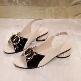 Breakj Women With 4 Cm Thick Heel 2025 Summer New Soft Leather Cool Slippers Wearing Fish